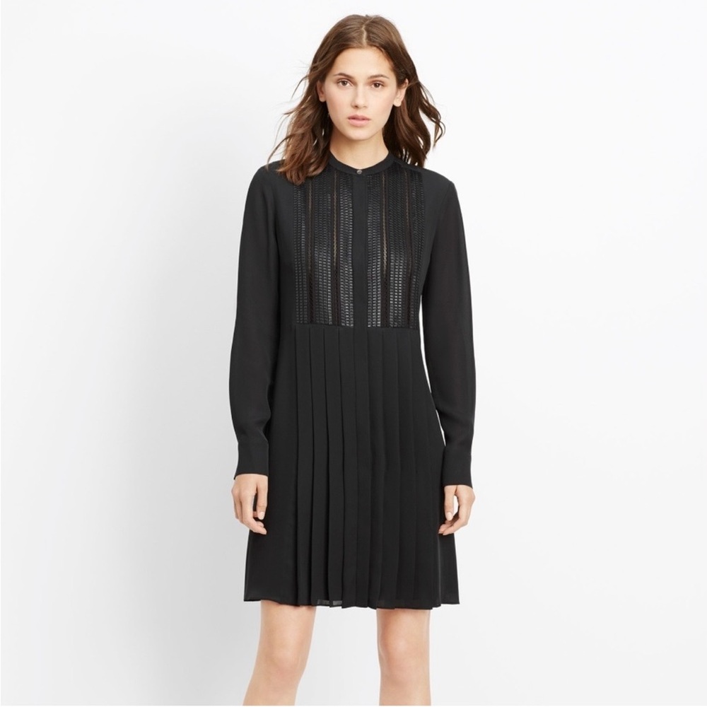 Vince SILK pleated black dress Size S, Excellent condition